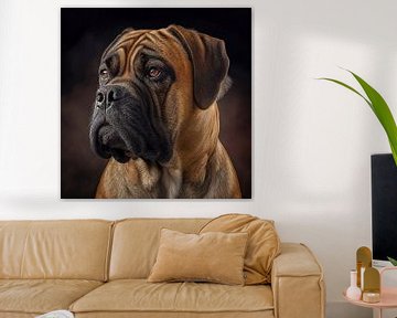 Portrait d'un Bullmastiff Illustration sur Animaflora PicsStock