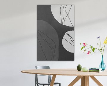 Moderne abstracte minimalistische vormen in zwart en wit VI