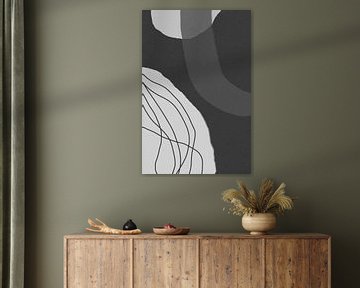Moderne abstracte minimalistische vormen in zwart en wit IV van Dina Dankers