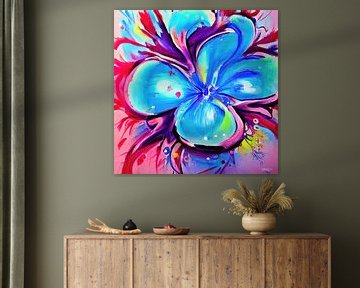 bunte blaue Blume von Gelissen Artworks