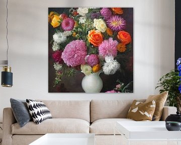 vaas met bloemen van Gelissen Artworks