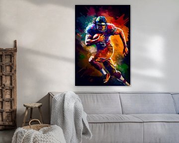 Impressionistisch schilderij van rugby speler. Deel 1 van Maarten Knops