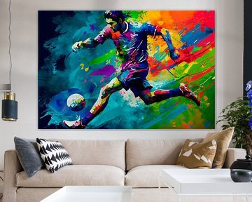 Impressionistisch schilderij van voetballer. Deel 3 van Maarten Knops