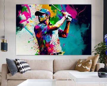 Impressionist painting of golfer by Maarten Knops