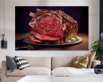 Panorama Beef on a Plate Illustration by Animaflora PicsStock