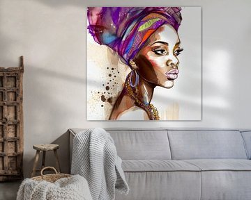 Portret van een Afrikaanse vrouw Illustratie van Animaflora PicsStock