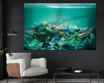 Plastic afval in de zee Illustratie van Animaflora PicsStock