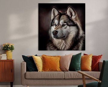 Portret van een Siberische Husky Illustratie van Animaflora PicsStock