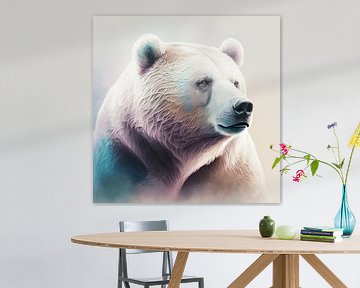 Portrait of a grizzly bear by Vlindertuin Art