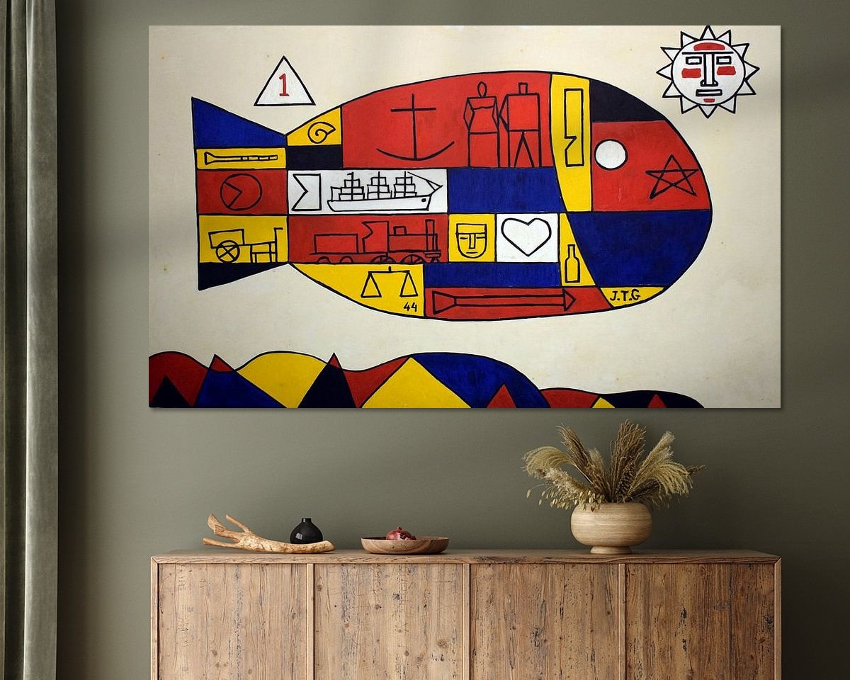 Voorbeeld van het werk in een kamer