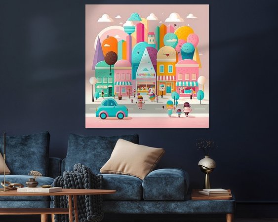 Voorbeeld van het werk in een kamer