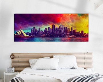Panorama abstracte skyline van Sydney in Australië van Animaflora PicsStock