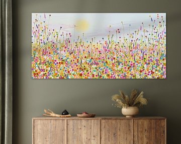 Sea of flowers yellow pink by Bianca ter Riet