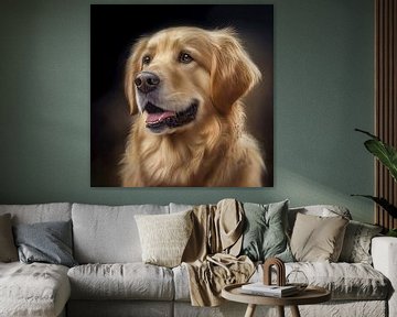 Portret van een Golden Retriever Illustratie van Animaflora PicsStock