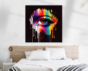 Multicolor Painted Rainbow eye van Color Square