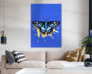 Blauwe vlinder van Vectorheroes