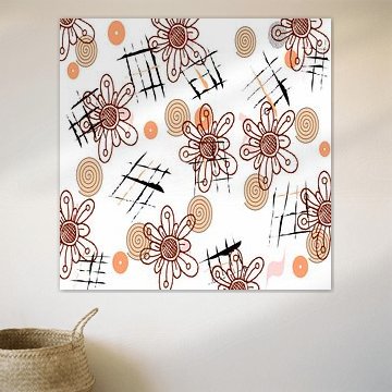 Digitale Blüten mit Spiralen 