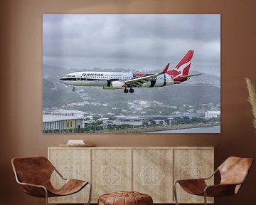 Qantas Boeing 737-800 (VH-XZJ bij Wellington Airport. van Jaap van den Berg