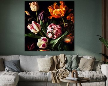 Floral Splendour Colourful Tulips by Color Square