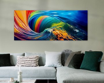Panorama Farben Welle abstrakte Kunst Hintergrund Illustration von Animaflora PicsStock