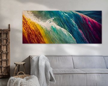 Panorama Colours Wave Abstract Art Background Illustration by Animaflora PicsStock