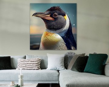 Portrait of a King Penguin Illustration by Animaflora PicsStock