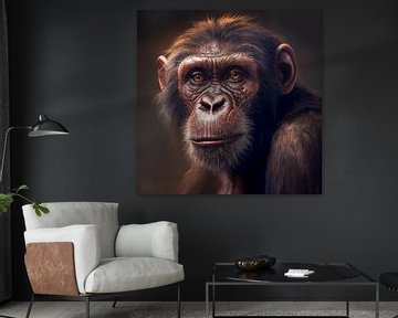 Portret van een chimpansee Illustratie van Animaflora PicsStock