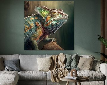 Portrait of a Chameleon Illustration by Animaflora PicsStock