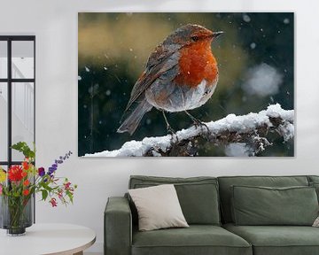 Robin in the snow by Zeger Knops