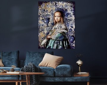 A girl dressed in blue van KleurrijkeKunst van Lianne Schotman