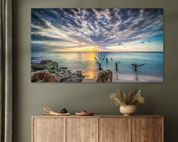 Sunset at Divi Beach Aruba by Harold van den Hurk