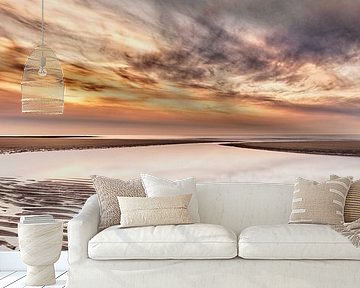 North Sea coast of the Netherlands with the beach in panorama by eric van der eijk