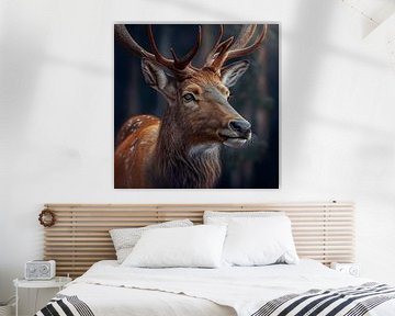 Portrait d'un cerf Illustration sur Animaflora PicsStock