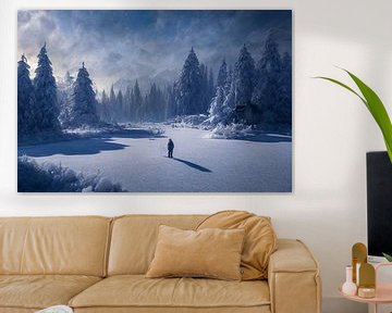 De schilderende 3d Render van het winterlandschap Illustratie van Animaflora PicsStock