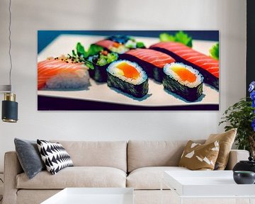 Panorama 3d Render Sushi Plate Illustration by Animaflora PicsStock