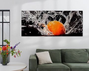 orange with water splash illustration by Animaflora PicsStock