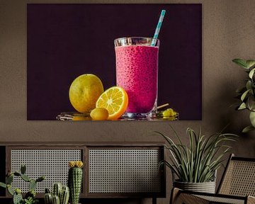 Cocktail de fruits avec illustration de citrons sur Animaflora PicsStock