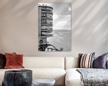 Vuurtoren lamp zwart-wit, Zweden van Yanuschka Fotografie | Noordwijk