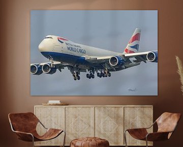 Landing British Airways World Cargo Boeing 747-8. van Jaap van den Berg