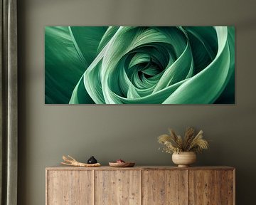 Panorama Grüner abstrakter Blumen Hintergrund Illustration von Animaflora PicsStock