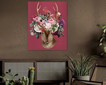 Deer flowers by Gisela- Art for You