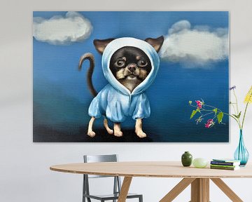 Portret van een chihuahua met hoodie van Maud De Vries