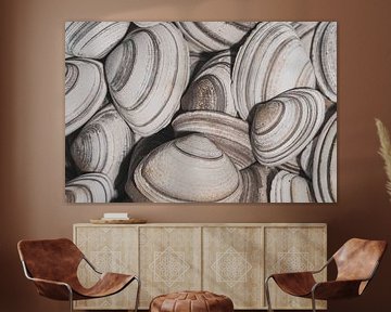 Retro: Striped shells in different brown/beige shades by Marjolijn van den Berg