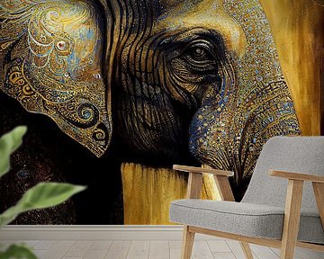 Een dromende Olifant in goud van Whale & Sons