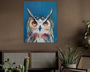 Colourful owl - painted by Simone Kuijpers by Simone Kuijpers