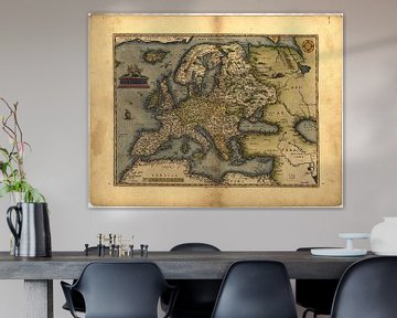 Antieke kaart van Groot-Brittannië, door Abraham Ortelius, circa 1570