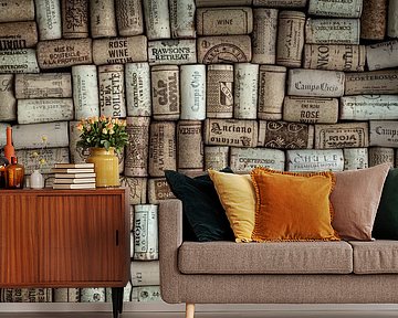 wine bottle corks horizontally by Mariska Vereijken