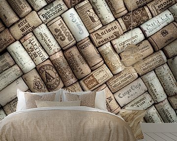 Wine bottle corks diagonally right by Mariska Vereijken