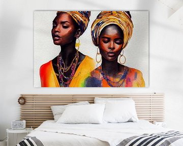 Portret van een Afrikaanse vrouw, kunstillustratie van Animaflora PicsStock