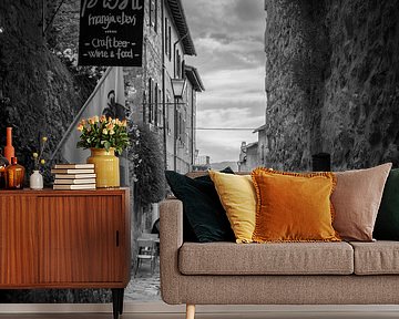 Italy in square black and white - Pienza - Tuscany by Teun Ruijters